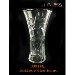 AMORN) Vase 300 FHL - แจกันแก้วคริสตัล เจียระไน 